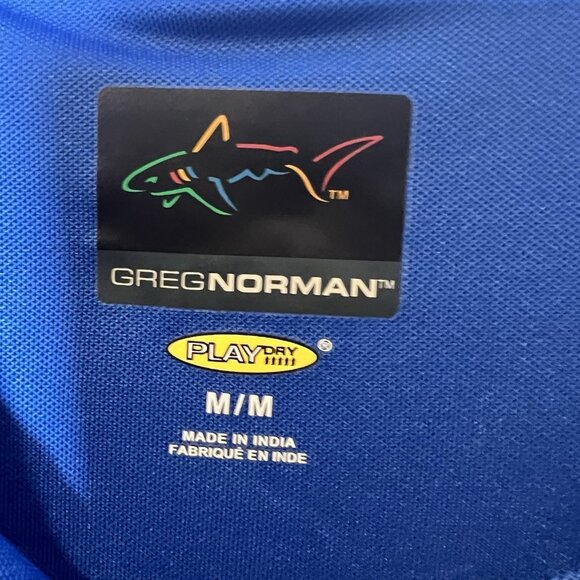 Greg Norman Polo Shirt Mens M Blue Trump Winery Logo Golf Performance NWT VA USA - Picture 4 of 9
